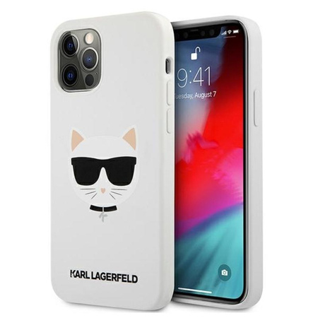 Karl Lagerfeld Choupette Head Silicone - Coque iPhone 12 Pro Max (blanc)