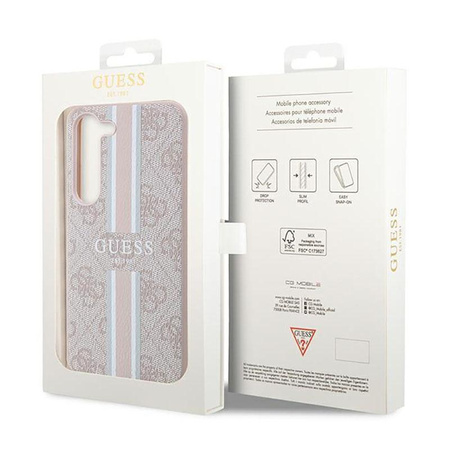Guess 4G Printed Stripe - Hülle für Samsung Galaxy S23 (Pink)
