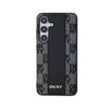 DKNY Leather Checkered Mono Pattern MagSafe - Hülle für Samsung Galaxy S24+ (Schwarz)