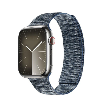 Crong Melange - Magnetický řemínek pro Apple Watch 42/44/45/49 mm (modrá melanž)