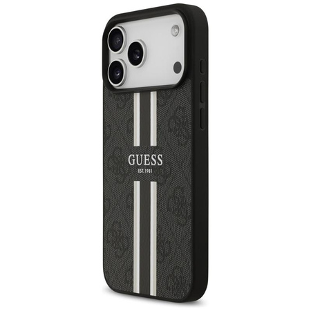 Guess 4G Printed Stripes MagSafe - Pouzdro iPhone 17 Pro Max (černé)