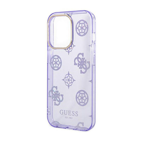 Guess Peony Glitter Case - Coque iPhone 14 Pro (Lilas)