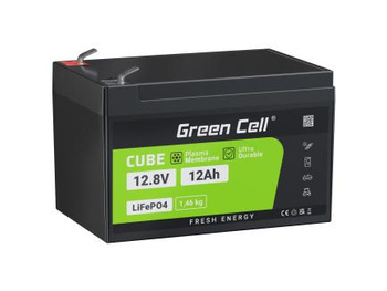 Green Cell - Batterie LiFePO4 12V 12.8V 12Ah pour systèmes photovoltaïques, camping-cars et bateaux