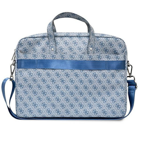 Brašna na počítač Guess Saffiano 4G Triangle Logo - 16" brašna na notebook (modrá)