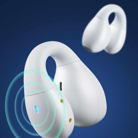 WEKOME VA12 Clip-On - Casque sans fil Bluetooth V5.2 TWS avec étui de chargement (blanc)