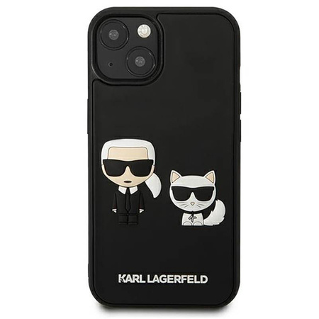 Karl Lagerfeld Ikonik 3D Karl & Choupette - pouzdro na iPhone 13 (černé)