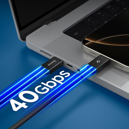 Spigen EB24012CC Essential - USB-C - USB-C PD kábel 240W 1.2m (fekete)