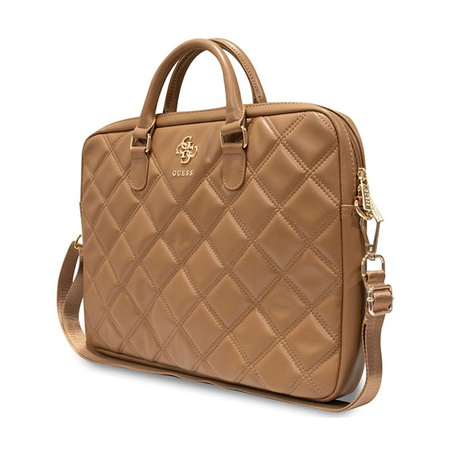 Guess Quilted 4G Computer Bag - Brašna na notebook 15" / 16" (hnědá)