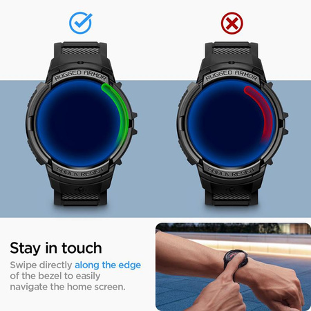 Spigen Rugged Armor Pro - Bracelet + étui pour Samsung Galaxy Watch 6 40 mm (Noir)