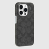 Coach Slim Wrap Signature C Case - iPhone 15 Pro Case (Charcoal)