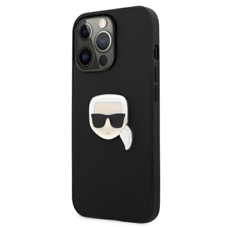 Karl Lagerfeld PU Leder Karl's Head Metall - iPhone 13 Pro Max Tasche (schwarz)