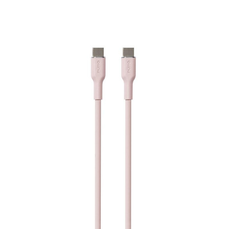 PURO ICON Soft Cable - kabel USB-C na USB-C 1,5 m (prašně růžová)