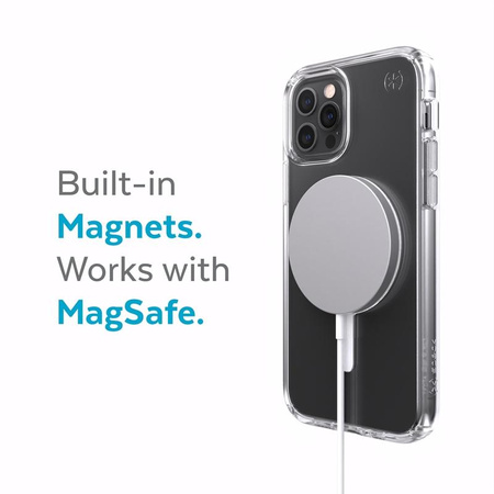 Speck Presidio Perfect-Clear + MagSafe - iPhone 12 / iPhone 12 Pro tok MICROBAN bevonattal (átlátszó)