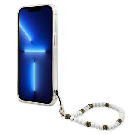 Guess White Pearl Strap - iPhone 13 Pro Max Case (transparent)