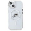 Karl Lagerfeld IML Metal Karl & Choupette Head MagSafe - Coque pour iPhone 15 (blanc)