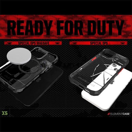 Element Case Special Ops X5 - Pancerne etui iPhone 14 Pro Max (Mil-Spec Drop Protection) (Clear/Black)