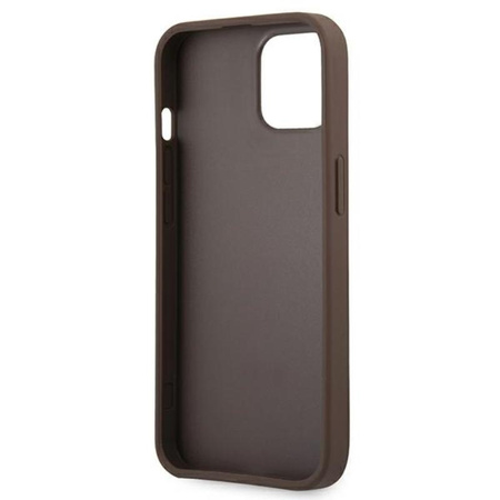 Guess 4G Printed Stripe - pouzdro pro iPhone 13 Mini (hnědé)