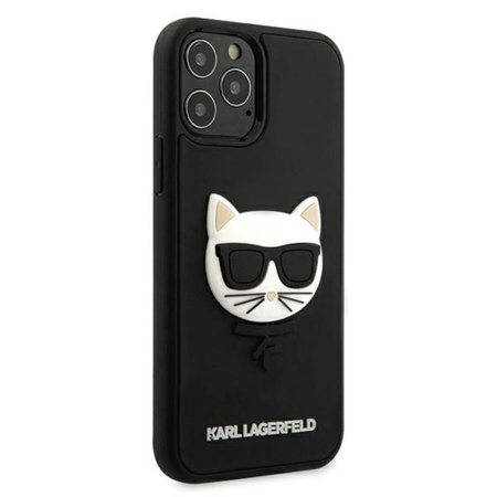 Karl Lagerfeld Choupette Head 3D Gummi - iPhone 12 / iPhone 12 Pro Tasche (schwarz)