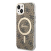 Guess Bundle Pack MagSafe 4G - MagSafe iPhone 14 case + charger set (brown/gold)