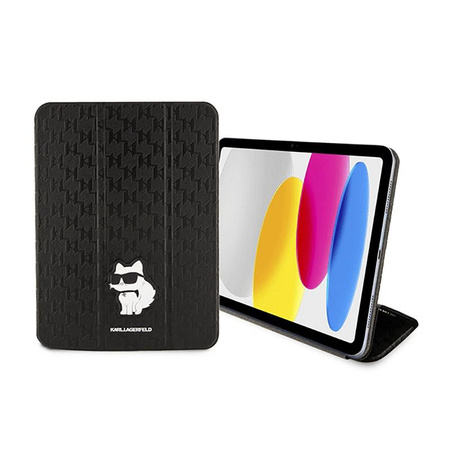 Karl Lagerfeld Folio Magnet Allover Saffiano Monogram NFT Choupette - Étui pour iPad 10.9" (2022) (Noir)