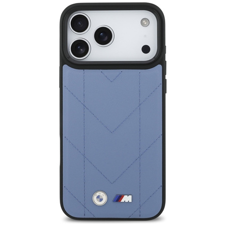 Etui do iPhone 17 Pro Max MagSafe BMW M Oryginalny Skórzany Niebieski Case