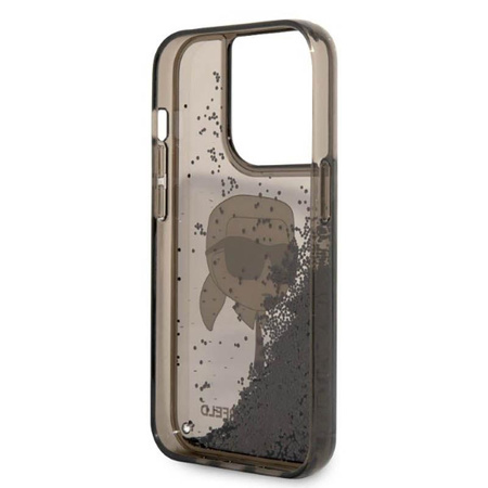 Karl Lagerfeld Liquid Glitter NFT Karl's Head - iPhone 14 Pro Max Tasche (schwarz)