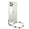 Guess White Pearl Strap - pouzdro pro iPhone 12 Pro Max (průhledné)