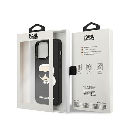 Karl Lagerfeld 3D Rubber Karl`s Head - iPhone 13 Pro Max Case (black)