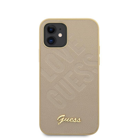 Guess Iridescent Love - pouzdro pro iPhone 12 mini (zlaté)