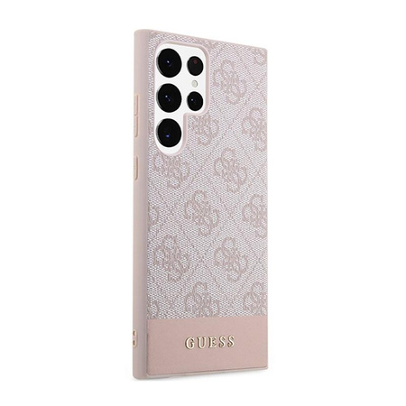 Guess 4G Bottom Stripe Metal Logo Collection - Samsung Galaxy S23 Ultra Case (pink)