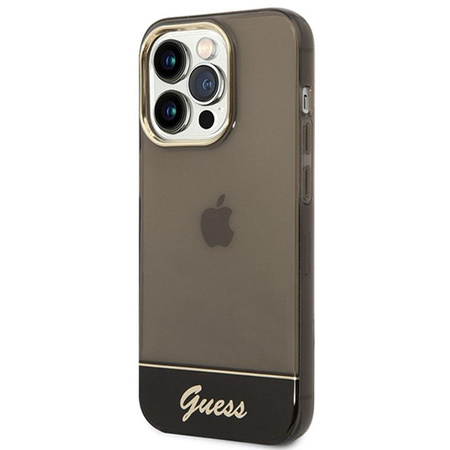Průsvitné pouzdro Guess - iPhone 14 Pro Max (černé)