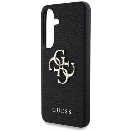 Guess Grained Big 4G Logo Small Classic Logo - étui pour Samsung Galaxy S25+ (noir)
