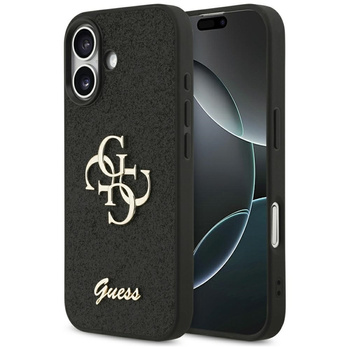 ETUI DO IPHONE 17 GUESS GLITTER ORYGINALNE CZARNE ELEGANCKIE MODNE CASE