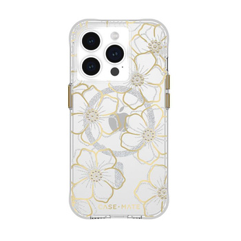 Case-Mate Floral Gems MagSafe – pouzdro na iPhone 15 Pro (Gold)