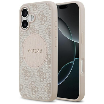 ETUI DO IPHONE 17 do MAGSAFE GUESS ORYGINALNE RÓŻOWE SKÓRZANE MODNE CASE
