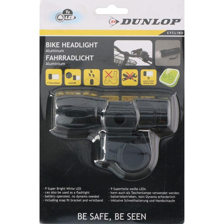 Dunlop - 9 LED-es első kerékpárvilágítás 2in1