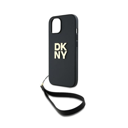 DKNY Wrist Strap Stock Logo - pouzdro pro iPhone 15 / 14 / 13 (černé)