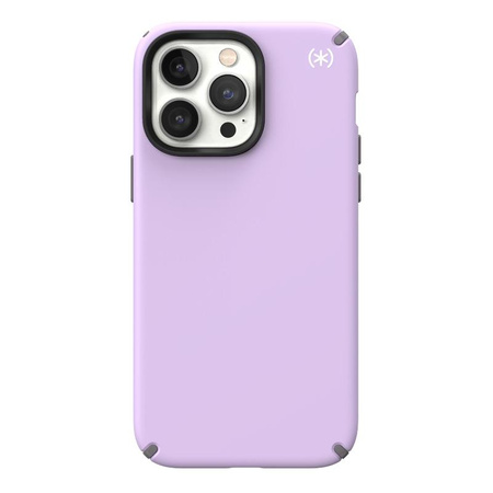 Speck Presidio2 Pro - Coque antibactérienne pour iPhone 14 Pro Max (Violet printanier / Gris nuageux / Blanc)