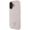 Guess Grained Hot Stamp Peony Triangle Logo MagSafe - Case for iPhone 16 (pink)