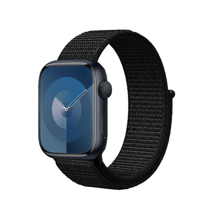 Crong Nylon Reflex - Sport szíj Apple Watch 38/40/41/42 mm-es órához (fekete)