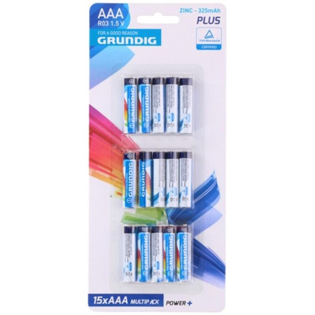 Grundig - Jeu de piles zinc AAA / R03 1,5 V 15 pcs.