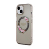 Guess IML Flowers Wreath MagSafe - Case iPhone 15 (Black)