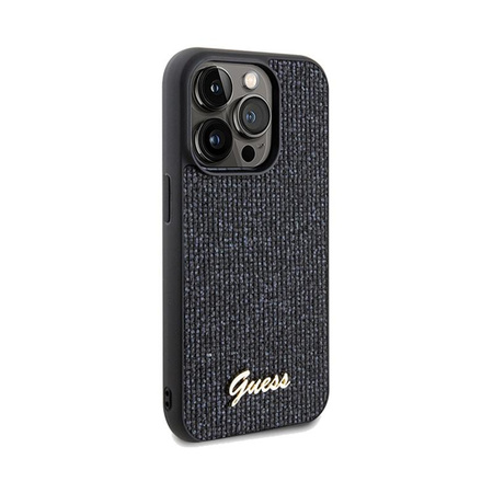 Guess Disco Metal Script - Coque iPhone 14 Pro (noir)