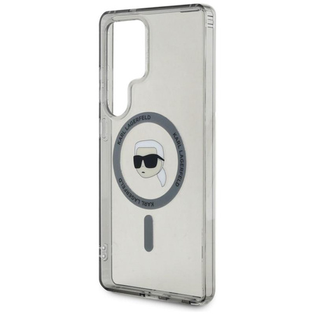 Karl Lagerfeld Button Karl Head Printed Logo MagSafe - Case for Samsung Galaxy S25 Ultra (Black)