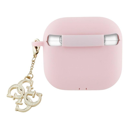 Guess szilikon 4G Charm - AirPods 4 tok (rózsaszín)