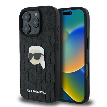 Karl Lagerfeld Monogram Karl Head Pin - iPhone 16 Pro Max tok (fekete)