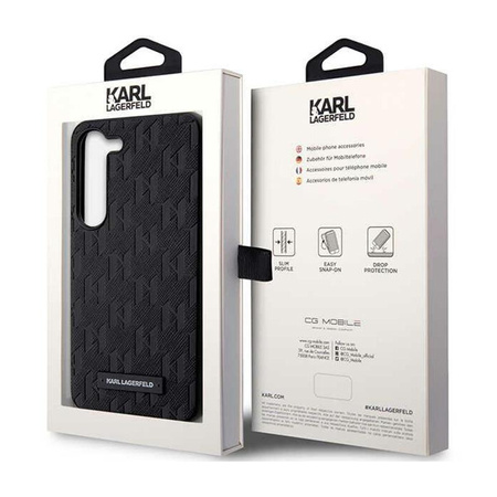 Karl Lagerfeld Saffiano Monogram Metal Logo - Hülle Samsung Galaxy S24+ (czarny)