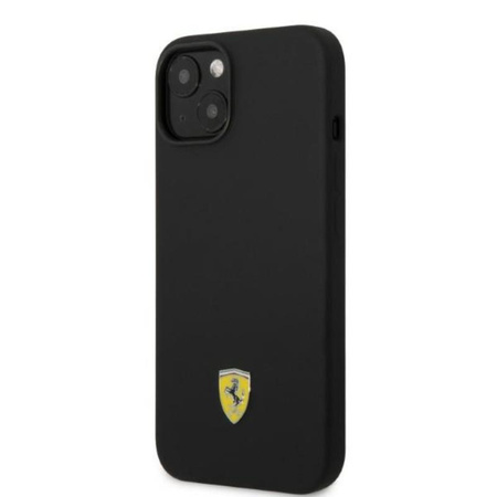 Coque Ferrari Silicone Metal Logo MagSafe - iPhone 14 Plus Case (noir)