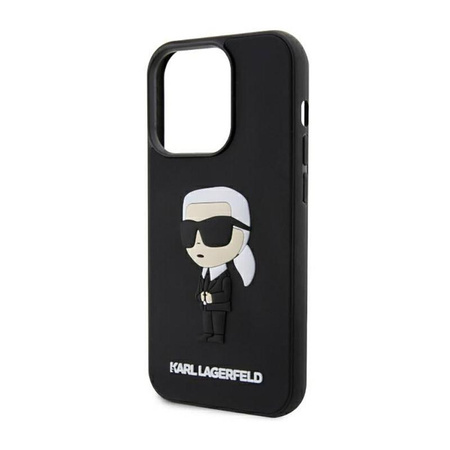Karl Lagerfeld 3D Rubber NFT Ikonik - Tasche für iPhone 14 Pro (Schwarz)