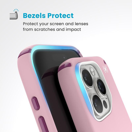 Speck Presidio2 Pro ClickLock & MagSafe - pouzdro pro iPhone 16 Pro (Wednesday Pink / Boysenberry Purple / White)